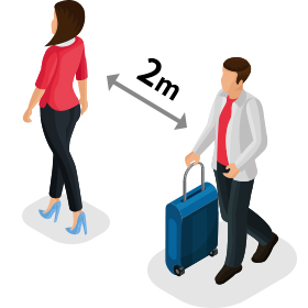 入店時やフロア内の密検出