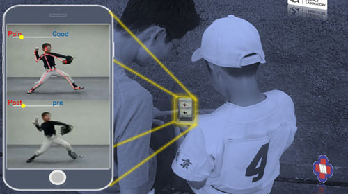 Sports Science Laboratory開発の、投球動作を閲覧できる人工知能アプリに活用